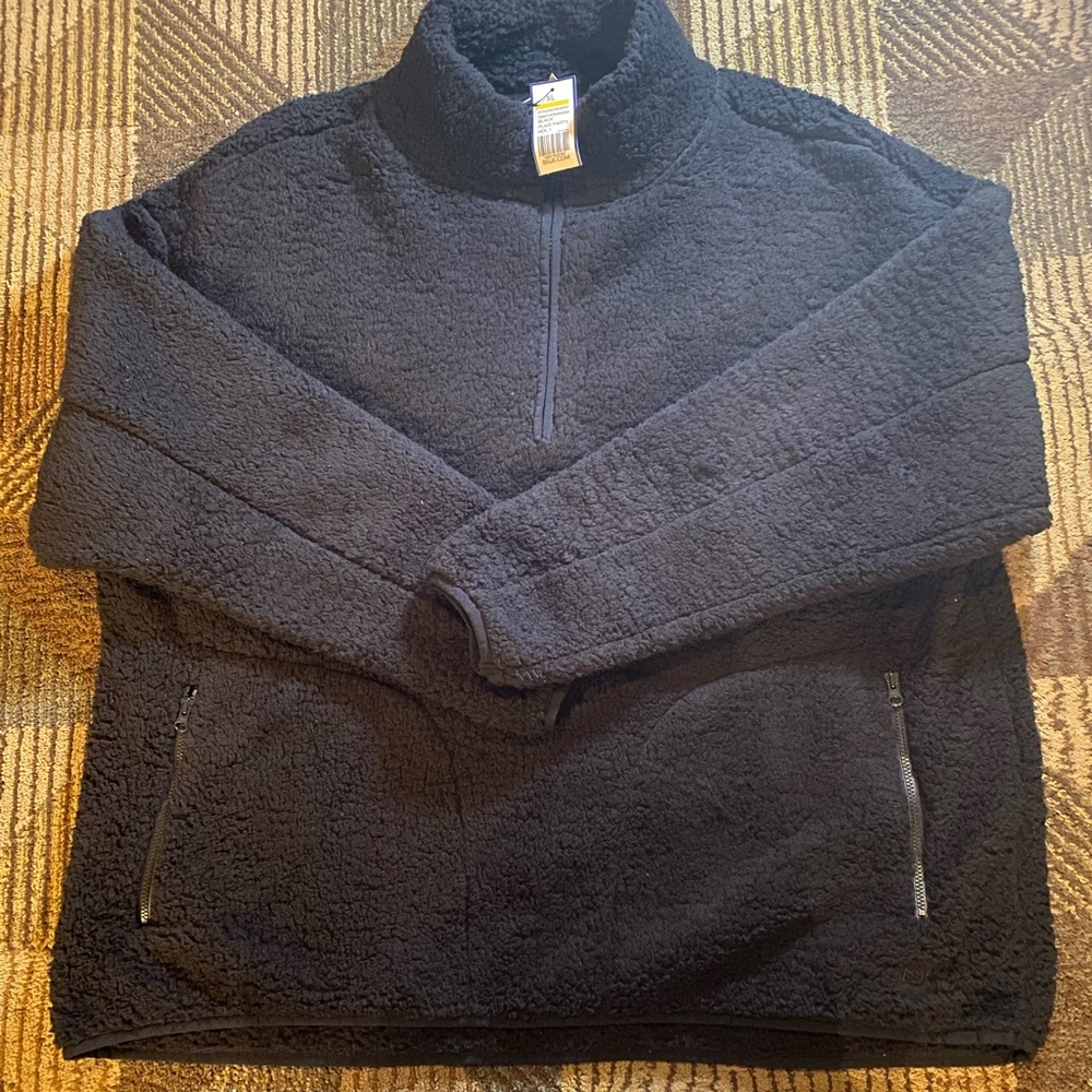 Women's Black Fleece  By Crown And Ivy Quarter Zipper Pullover XL